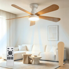 SANYCASA 42 inch LED Ceiling Fans with Lights Remote for Bedroom Kitchen Living Room Plug in Ceiling Fan Dimmable Timer Flush Mount 6 Speed Memory Fu
