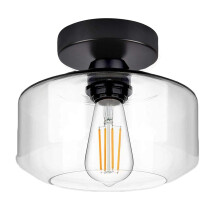 Industrial Glass Light Shade Ceiling - Semi Flush Ceiling Lights Kitchen Lights Ceiling Chandeliers Pendant Light Fitting Ceiling Lamp for Bedroom Ha