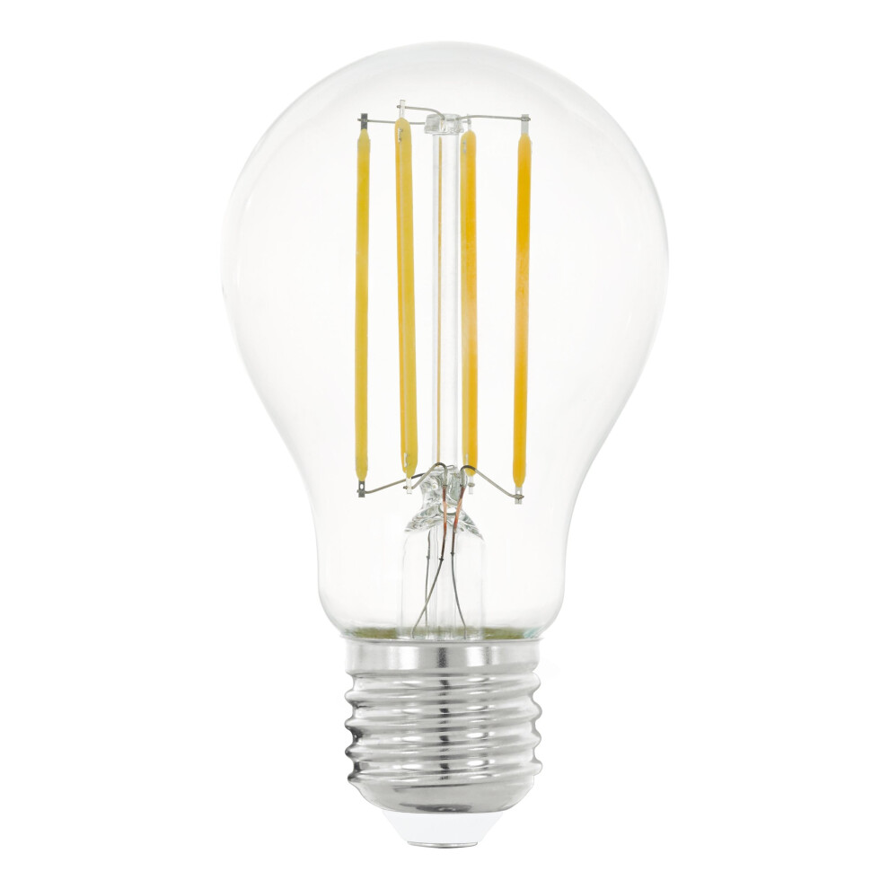 Eglo Led Filament Bulb, Standard E27 Edison Lamp For Retro Ing, 8 Watt (Equivalent To 75 Watt), 1055 Lumen, Warm Glow, 2700 Kelvin, Light/White