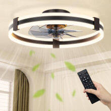 NIORSUN 50CM LED Ceiling Fans with Lights,Ceiling Fan Light with APP Remote,6 Speeds Modern Bedroom Fan Ceiling Light Quiet Dimmable, Small Smart Cei