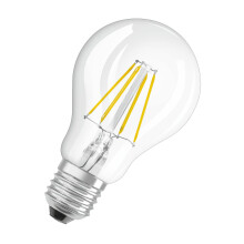 OSRAM LED Base Classic A/LED lamp, Classic Bulb Shape, in Filament Style, with Screw Base: E27, 4 W, 220…240 V, 40 W Replacement, Clear, 2700 K, 2pa