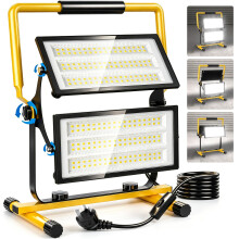 Bellanny 200W LED Work Light 2,0000LM Super Bright Portable Floodlight 6500K Job Site Light with Independent Switch Control IP66 Waterproof Plug in W