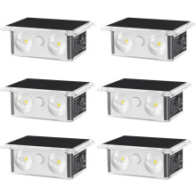 TECKNET Solar Fence Lights, 6 Pack Up-Down Lighting Solar Lights Outdoor Garden, Warm White & RGB 8 Colors, Solar Powered Wall Lights IP66 Waterproof