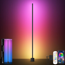 Tyute LED Floor Lamp, RGB Corner Light with Music Sync, Smart App and Remote Control Color Changing Ambience Lighting, Standing Lamp with 16 Million