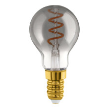 Eglo Dimmable E14 LED, vintage spiral filament light bulb, Edison lamp for retro lighting, 4 watt, 100 lumen, warm white glow, black transparent, 200