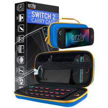 Orzly Carry Case for Nintendo Switch 2 2025 Console 7.9 inch Screen Protection Hard Case with Smart Storage for Accessories and Games Pockets Gift Bo
