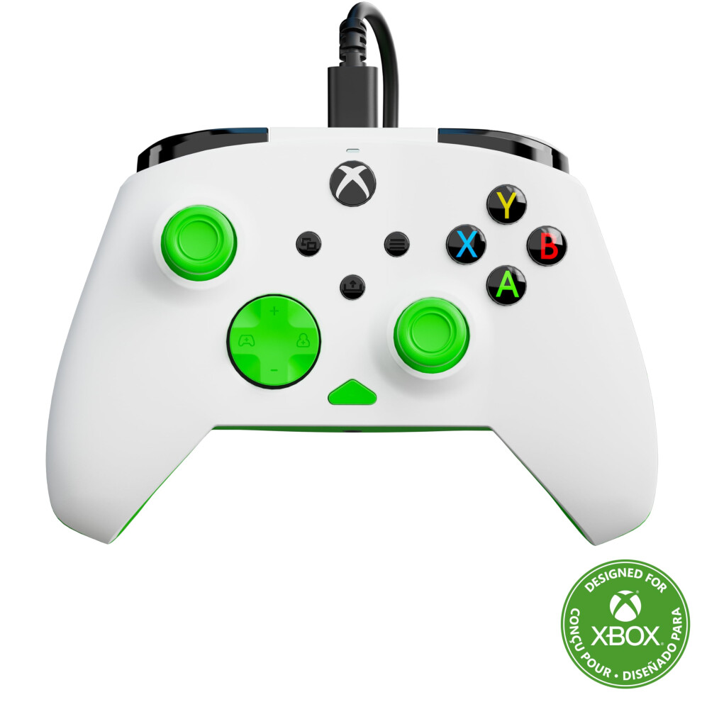 Turtle Beach Rematch Core And Wired Gaming Controller With Audio Controls, Rumble Motors And Impulse Triggers – Licensed For Xbox Series White/Green
