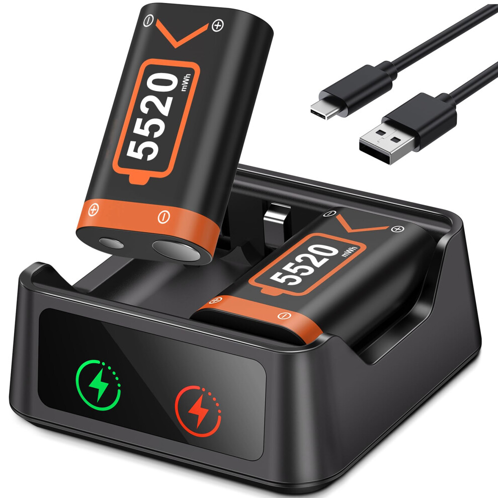Photos - Console Accessory HELLCOOL Battery Pack for Xbox Controller,2x5520mWh Battery Pack Rechargeable with Xbox Charging Dock/LED Indicator/Charging