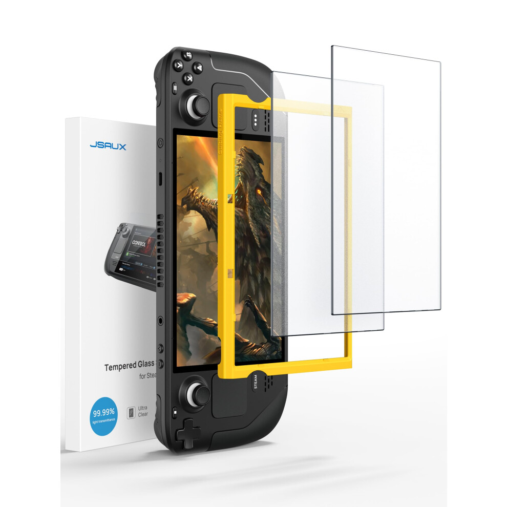 Jsaux 2-Pack Screen Protector Compatible With Steam Deck Lcd & Oled, Anti Glare Protector 9H Hardness Easy To Install With Guiding Frame Scratch Resi 5000923530344