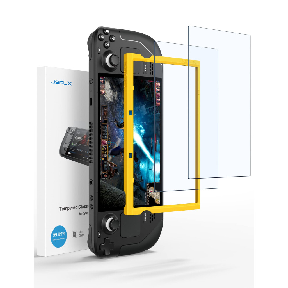 Jsaux 2-Pack Screen Protectors Compatible With Steam Deck, Ultra Hd Tempered Glass Protector 9H Hardness Easy To Install With Guiding Frame Scratch R 5004599782687