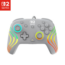 Turtle Beach Afterglow Wave Grey Wired RGB Gaming Controller. Officially Licensed for Nintendo Switch 2