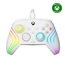 Turtle Beach Afterglow Wave White Wired RGB Gaming Controller with Mappable Buttons, Hall-Effect Hair Triggers and Audio Controls. Licensed for Xbox