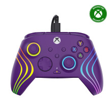 Turtle Beach Afterglow Wave Purple Wired RGB Gaming Controller with Mappable Buttons, Hall-Effect Hair Triggers and Audio Controls. Licensed for Xbox