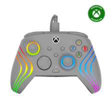 Turtle Beach Afterglow Wave Grey Wired RGB Gaming Controller with Mappable Buttons, Hall-Effect Hair Triggers and Audio Controls. Licensed for Xbox S