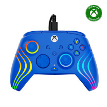 Turtle Beach Afterglow Wave Blue Wired RGB Gaming Controller with Mappable Buttons, Hall-Effect Hair Triggers and Audio Controls. Licensed for Xbox S