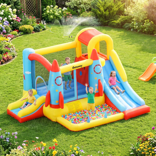 Outsunny Castillo Hinchable Multicolor 330 x 265 x 185 cm 1