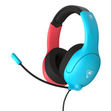 Turtle Beach Airlite Fit Neon Blue and Red Wired Gaming Headset with Flip-to-Mute Mic, Over-Ear Premium Comfort and 40mm Speakers. Officially License