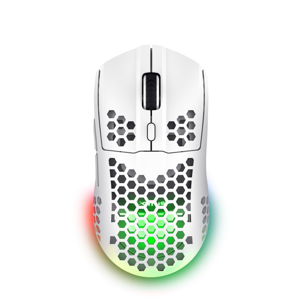 Trust Gaming Gxt 929W Helox Wireless Gaming Mouse, Superlight Gaming Mouse 75G, 80H Battery Life, 2.4 Ghz Micro-Usb Receiver, Led Lighting, Adj White 5004708914121