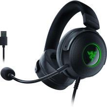 Razer Kraken V3 - Wired USB Gaming Headset with Razer Chroma RGB (TriForce 50 mm Drivers, THX Spatial Audio, HyperClear Cardioid Mic, Chroma RGB) Bla