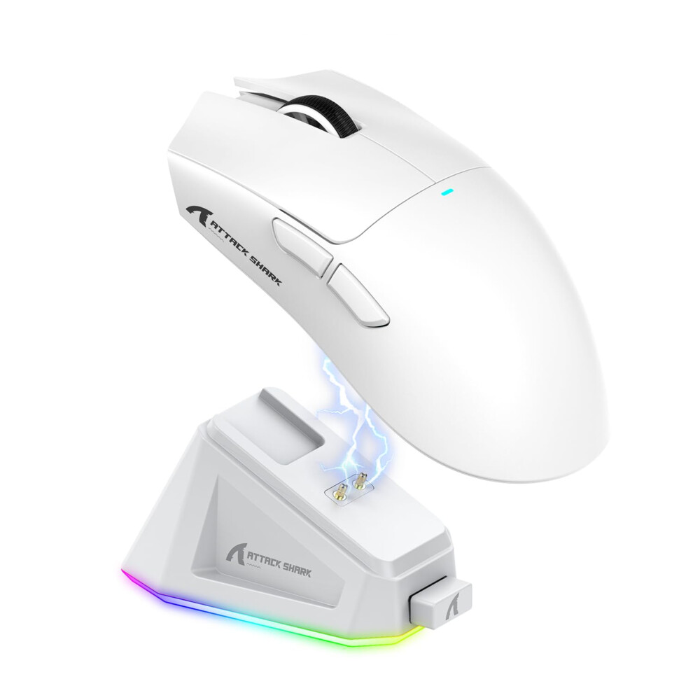 Attack Shark X11 Gaming Mouse With Magnetic Charging Dock, Pixart Paw3311 Gaming Sensor, Bt/2.4G Wireless/Wired Gaming Mouse, 22000 Dpi, Office Mice 5006353184010
