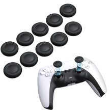 NEWDERY 10PCS Thumb Grip Joystick Caps for PS5/PS4 Controller, Non-Slip Laser Textured Grip Design, Wear-resistant Analog Stick Replacement Caps for