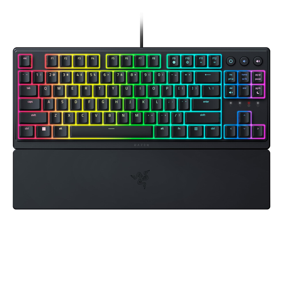 Razer Ornata V3 Tenkeyless - Compact Low Profile Gaming Keyboard (Mecha-Membrane Switches, Uv-Coated Keycaps, Backlit Dedicated Media Keys, Magnetic