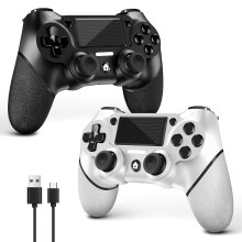 AceGamer 2 Pack Wireless Controller for PS4,Game Controller for PS4/Pro/Slim/PC,Gamepad Joystick with Turbo/Back Button/Dual Vibration/6-Axis Gyro