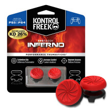 KontrolFreek FPS Freek Inferno for Playstation 4 (PS4) and PlayStation 5 (PS5) | Performance Thumbsticks | 2 High-Rise Concave | Red