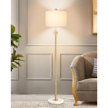 Qingmiao Floor Lamp, Modern Floor Lamps for Living Room with Lampshade,140-168CM Height Adjustable,3 Color Temperatures,Corner Standing Lamp for Bedr