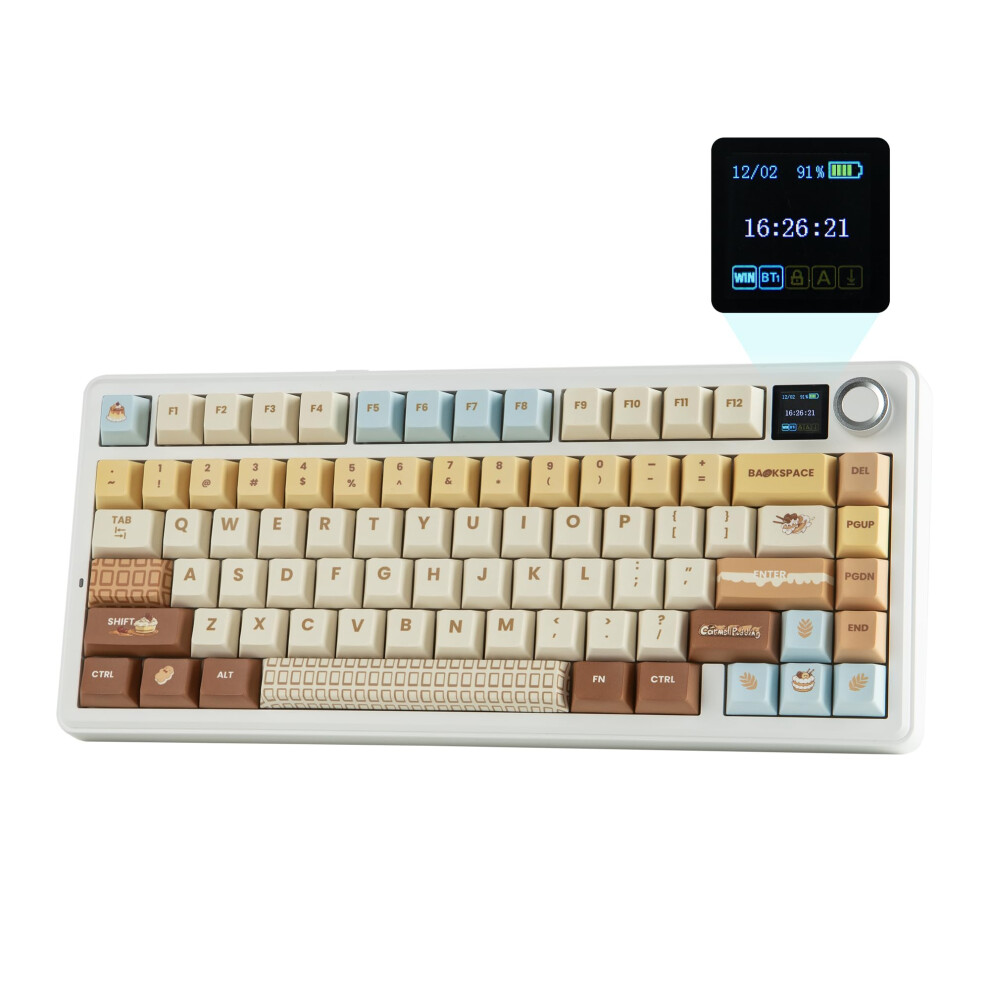 Epomaker X Aula F75 Max Wireless Mechanical Keyboard With Tft Screen And Knob, Gasket Keyboard In 75% Us Layout, Hot Swappable Gaming Keyboard For Pc 5005648223939