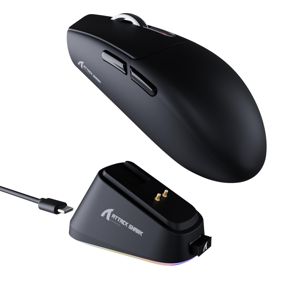 Attack Shark G3pro Gaming Mouse With Magnetic Charging Dock, Pixart Paw3311 Gaming Sensor, Bt/2.4G Wireless/Wired Gaming Mouse, 25000 Dpi, Gamer Mice 5006890154972
