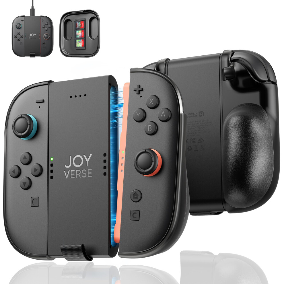 Jsaux Charging Grip For Switch 2 Joycon, Built-In Battery & Playing While Charging, Ergonomic Controller Charger Handle Grip Set For Nintendo Switch 5001437653994