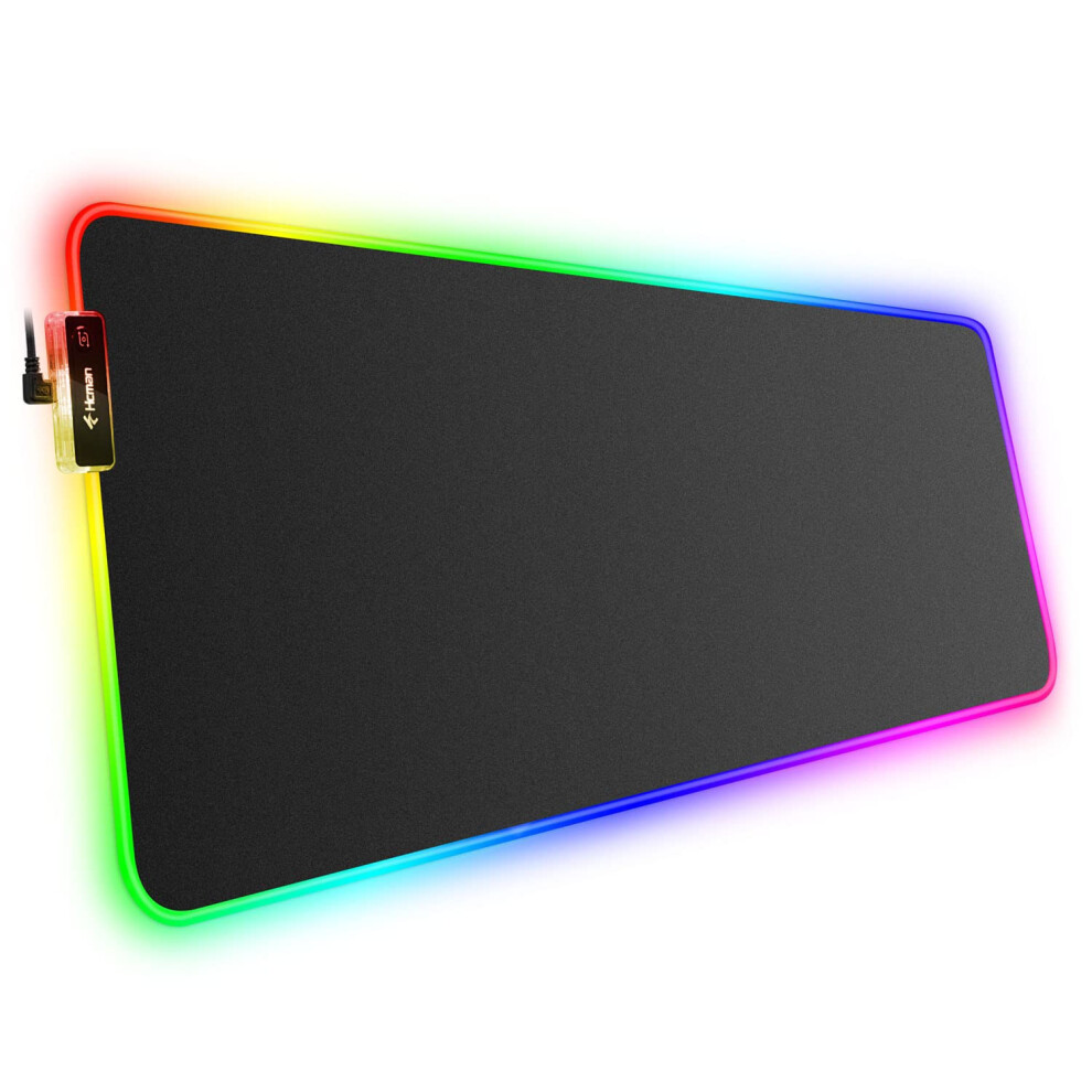 Photos - Laptop Bag Hcman RGB Gaming Mouse Mat Pad, Large Thick XXXL Extended Led Mousepad with Non-Slip Rubber Base, Soft Computer(8003004mm)