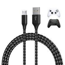 MMOBIEL Micro-USB Ladekabel für Xbox One Controller 2er-Pack – 3m Geflochtenes Schnellladekabel – USB-A auf Micro-B – 18W Schnellladen & 480Mbi