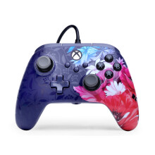 PowerA Advantage Plus Wired Controller for Xbox Series X|S - Night Blossom, officially licensed, adjustable height thumbsticks, hall effect, mappable