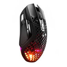 SteelSeries Aerox 5 Wireless - Holey RGB Gaming Mouse - Ultra-lightweight Water Resistant Design - 9 Buttons - Lag-free 2.4GHz / Bluetooth Wireless -