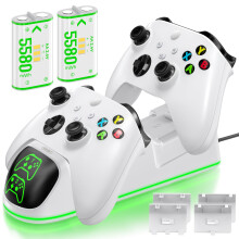 OIVO Controller Charging Dock with 2 x 5580mWh Rechargeable Battery Packs for Xbox One/X box Series X/S, Twin xbox Charger Dock with Rechargeable Bat