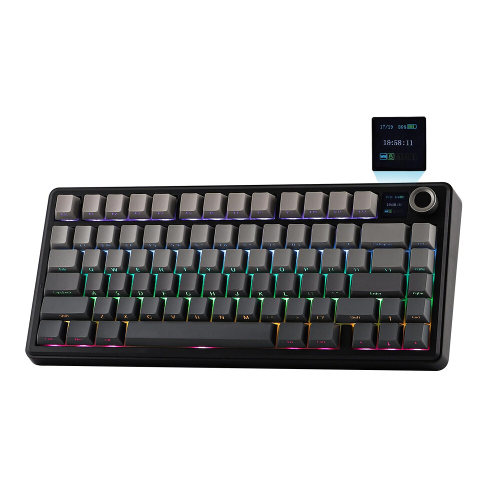 Epomaker X Aula F75 Max Tri-Mode Wireless Gaming Keyboard, Tft Screen, Knob, Hot Swappable, 2.4Ghz/Type-C/Bt5.0, Gasket Creamy, For Pc/Mac/Office/Gam 5000313267386