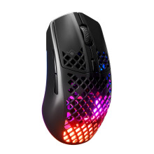 SteelSeries Aerox 3 Wireless - Holey RGB Gaming Mouse - Ultra-lightweight Water Resistant Design - 18K DPI TrueMove Air Optical Sensor - Lag-free 2.4