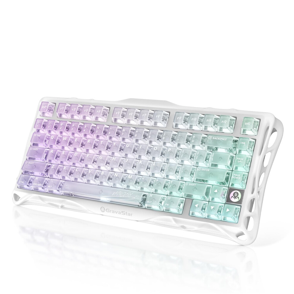 Gravastar Mercury K1 Lite 75% Gaming Keyboard, 2.4Ghz/Bt/Wired Tri-Mode Wireless Keyboard, Gasket Hot Swappable Mechanical Keyboard, Pre-Lubed Linear 5000312350584