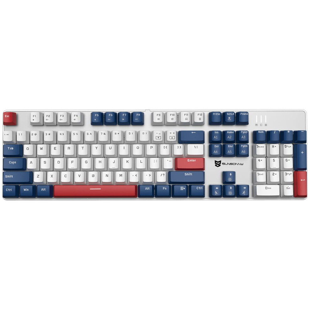 Qisan Mechanical Gaming Keyboard Wired Led Backlit Keyboard Switch Full Size 104 Keys Us Layout | Computer Mechanical Keyboards Blue 5007508629912