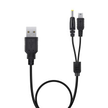 Mcbazel Charging Cable for PSP 1000/2000/3000/PS3, 2 in 1 USB Data Charger Cable Lead for PSP 1000 2000 3000
