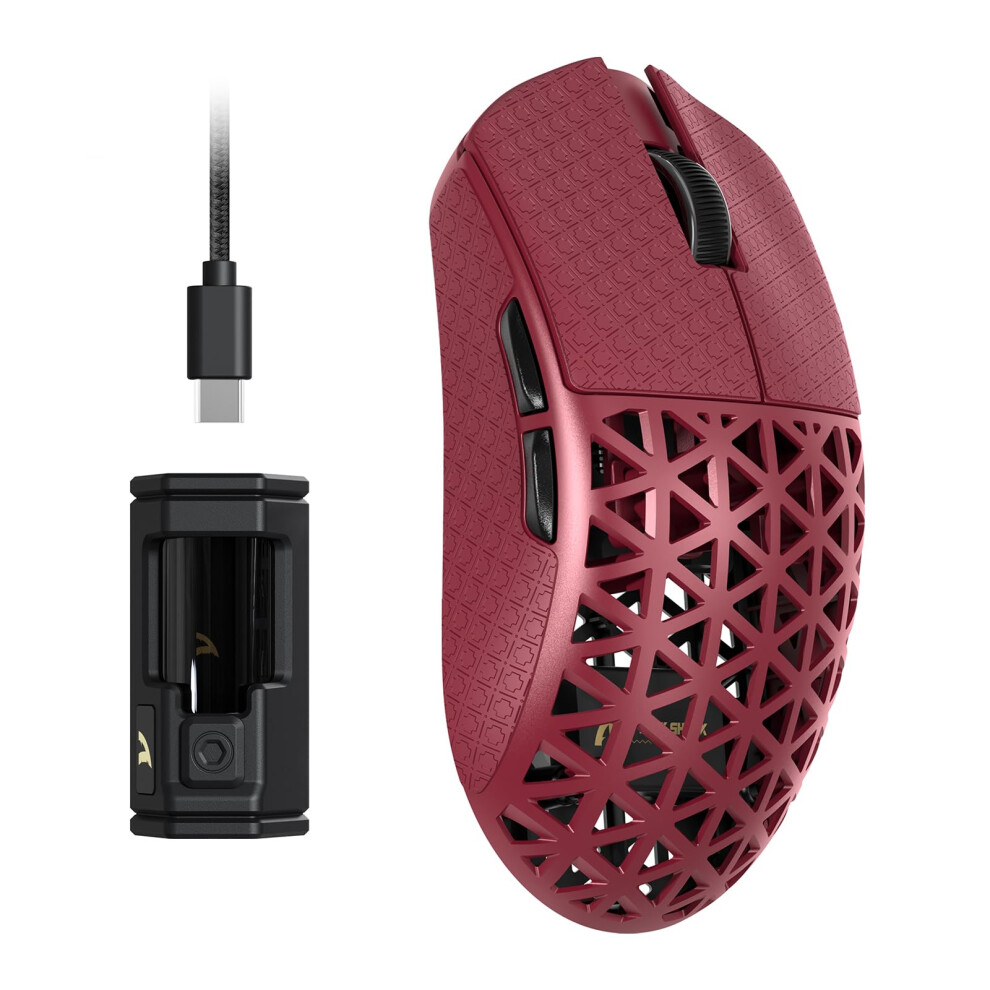 Attack Shark R5 Ultra Carbon Fibre Hyperspeed Wireless Gaming Mouse, 39G Ultralight Mice With Griptape, 2.4G/Bt/Usb-C, Pixart Paw3950max Sensor, 8Khz 5005624525132