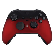 eXtremeRate Shadow Scarlet Red Soft Touch Grip Faceplate Cover, Front Housing Shell Case Replacement Kit for Xbox One Elite Series 2 Controller Model