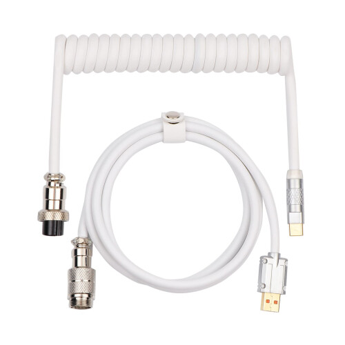 EPOMAKER Puff Aviator Coiled USB Cable, Type C Detachable Mechanical Gaming Keyboard Cable for Win/Mac/Gamers, Suitable for RT100/TH68 PRO/TH80 PRO/T