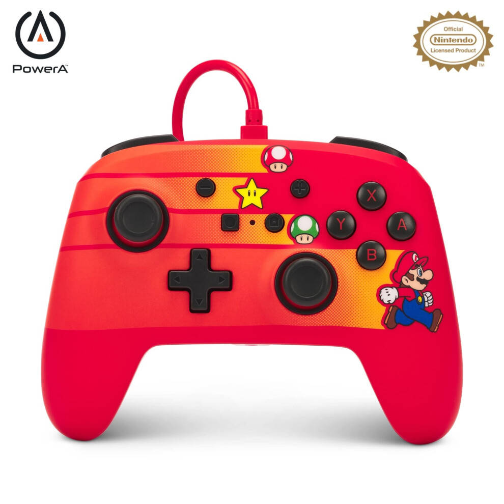 Powera Enhanced Wired Controller For Nintendo Switch And Oled Model, Advance Gaming Buttons, 3.5Mm Stereo Jack And Anti-Friction Rings, Officially Li 5001031455352