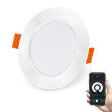 DUSKTEC Smart Recessed Downlights 10W 1000LM, 1 Pack, Work with Alexa, APP Dimmable & Voice Control, 2700K-6000K Warm and Cold White Spot Light, Dimm
