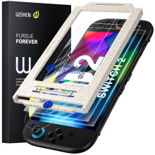 WSKEN for Nintendo Switch 2 7.9'' 2025 Screen Protector - [Auto Dust-Remove Alignment] 9H Tempered Glass HD Full Coverage Military Grade Shatterproof