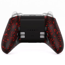 eXtremeRate Replacement Bottom Shell Case for Xbox Elite Series 2 Controller, Textured Red Non-Slip Back Housing Shell, 3D Splashing Cover for Xbox E