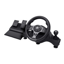 Trust GXT 289 Steering Wheel for Gaming PC, Xbox Series X/S, PS4, Nintendo Switch, Racing Wheel with Pedals, Paddle Shifters, Gear Stick, Vibration F